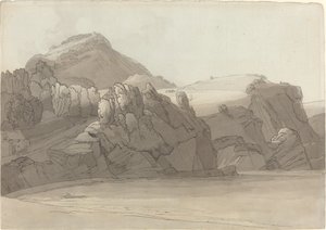 Rocky Shore Coombmartinissa, Devonissa (Combe Martin Bay) tekijältä Francis Towne