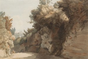 Näkymä Arco Scuron lähellä, näkymä Villa Mediciin, Rooma, 1785. tekijältä Francis Towne