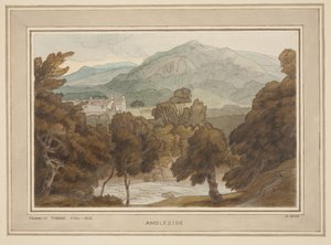 Ambleside, näkymä lähellä Clappers Gatea, Ambleside tekijältä Francis Towne