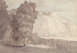 Maisema (Genevejärvi) (kynä ja muste ja pese paperille) tekijältä Francis Towne