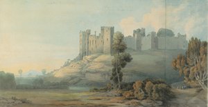 Ludlowin linna, Shropshire, 1777 tekijältä Francis Towne