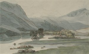Rydal Water with the Grasmere Hills, 1786 (kynä kynällä ja musteella sekä wc paperilla)