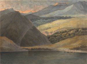 Näkymä Maggiore-järvelle illalla tekijältä Francis Towne