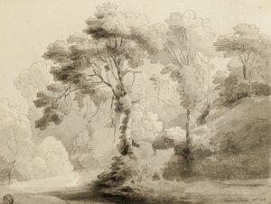 Metsäinen maisema, 1774 tekijältä Francis Towne