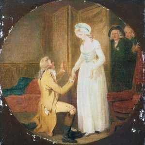 V näytös, III kohtaus Oliver Goldsmithin (1730-1774) näytelmästä She Stoops to Conquer tekijältä Francis Wheatley