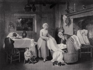 Rustic Hours: Night, kaiverrus H. Gillbank tekijältä Francis Wheatley