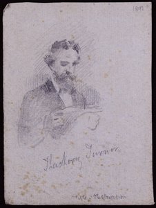 H. Thackeray Turnerin muotokuva, n. 1900 (kynä paperille) tekijältä Francis Wilfred Lawson