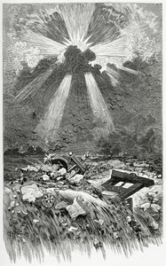 La Débacle - kuvitus Napoléon le Petitistä, 1800-luku (bw-kaiverrus) tekijältä Francis and Scott, Henry Fowke
