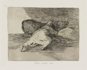 Jotkut puolueet vievät pois. (Hän saa jotain irti.), pl. 40 sarjasta The Disasters of War tekijältä Francisco de Goya