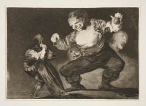 Bobalic?n (Simpleton), pl. 4 sarjasta Los proverbios tekijältä Francisco de Goya