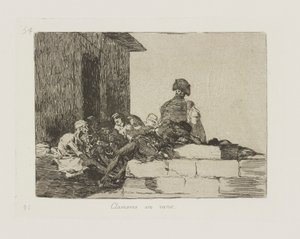 Huudot turhaan. (Valitukset turhaan.), pl. 54 sarjasta The Disasters of War tekijältä Francisco de Goya