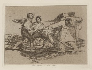 Syyllä? ilman häntä (Oikein tai väärin), pl. 2 sarjasta The Disasters of War tekijältä Francisco de Goya