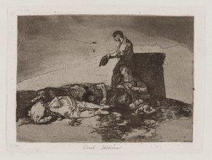 Hirveä sääli! (Cruel Tale of Woe!), levy 48 julkaisusta The Disasters of War tekijältä Francisco de Goya
