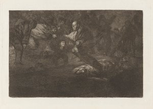 Jumala luo ne ja ne liittyvät yhteen (God Creates Them and He Join Up Together), sarjasta Los disparates (Los proverbios) tekijältä Francisco de Goya