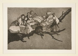 Disparate ridiculo (Ridiculous Folly), pl. 3 sarjasta Los proverbios tekijältä Francisco de Goya