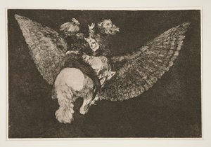 Disparate volante (Flying Folly), pl. 5 sarjasta Los proverbios tekijältä Francisco de Goya