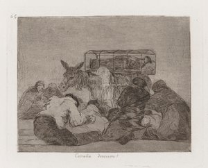 Outoa omistautumista! (Strange Devotion!), levy 66 julkaisusta The Disasters of War tekijältä Francisco de Goya