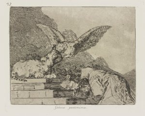 Gatesque pantomiimi. (Kissan pantomiimi.), pl. 73 sarjasta The Disasters of War tekijältä Francisco de Goya