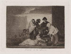 Kiitos ? la almorta (Kiitos Milletille), levy 51 julkaisusta The Disasters of War tekijältä Francisco de Goya