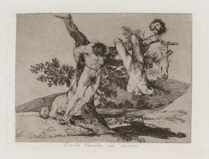 Hieno suoritus! Kuolleiden kanssa! (A Heroic Feat! With Dead Men!), Levy 39 julkaisusta The Disasters of War tekijältä Francisco de Goya