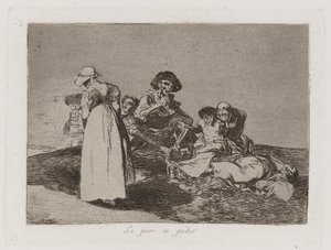 Pahinta on kerjääminen (Pahinta on kerjääminen), levy 55 julkaisusta The Disasters of War tekijältä Francisco de Goya