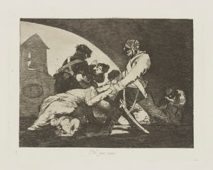 Ei edes niille. (Älä tee näitäkään.), pl. 11 sarjasta The Disasters of War tekijältä Francisco de Goya