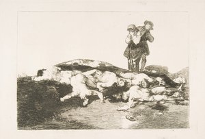 Levy 18 julkaisusta The Disasters of War Los Desastres de la Guerra: Hauta heidät ja ole hiljaa..., 1810. tekijältä Francisco de Goya