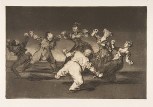 Levy 12 Disparatesista: Jos Marion tanssii, hänellä on..., n. 1816-23 julkaistu 1864. tekijältä Francisco de Goya