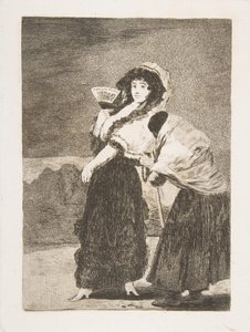 Levy 16 Los Caprichosista: Taivaan tähden: ja se oli hänen äitinsä Dios la Perdone..., 1797-98. tekijältä Francisco de Goya
