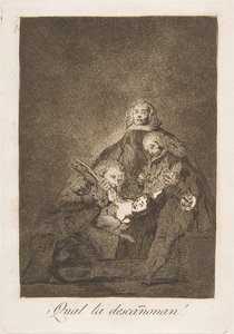 Levy 21 Los Caprichosista: Kuinka he kynivät hänet! Laadukas decannon!, 1799. tekijältä Francisco de Goya