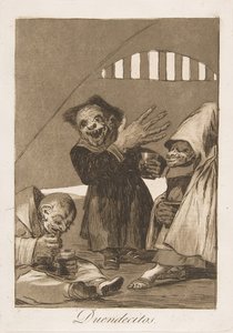 Levy 49 Los Caprichosista: Hobgoblins Duendecitos., 1799. tekijältä Francisco de Goya