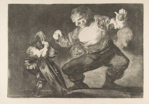 Levy 4 "Disparatesista": Simpleton, ca. 1816-23 julkaistu 1854-63. tekijältä Francisco de Goya