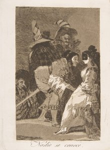 Levy 6 Los Caprichosista: Kukaan ei tunne itseään Nadie se conoce., 1799. tekijältä Francisco de Goya