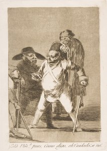Kilpi 76 Los Caprichosista: Ymmärrät... no, kuten sanon... eh! Varo! muuten..., 1799. tekijältä Francisco de Goya