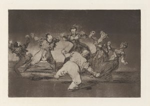 Si Marina Bayl?, tome lo que hall? (Jos Marion tulee tanssimaan, sitten hänen on otettava seuraukset), sarjasta Los disparates (Los proverbios) tekijältä Francisco de Goya