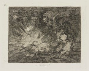 Sinäkö elvytys?? (Nouseeko hän taas?), pl. 80 sarjasta Los desastres de la guerra (Sodan katastrofit) tekijältä Francisco de Goya