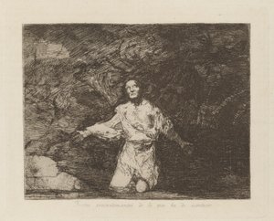 Surullisia aavistuksia siitä, mitä tulee tapahtumaan, pl. 1 sarjasta The Disasters of War tekijältä Francisco de Goya