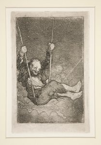 Vanha mies keinussa tekijältä Francisco de Goya