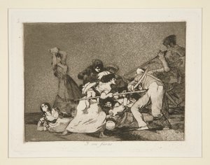 Y son fieras (And They Are Like Wild Beasts), pl. 5 Los desastres de la guerrasta (Sodan katastrofit) tekijältä Francisco de Goya