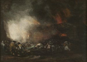 Sairaalan tulipalo, c. 1810. tekijältä Francisco Goya de