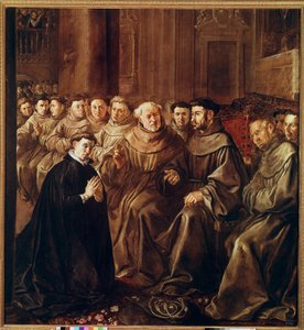 St Bonaventure astuu fransiskaanien ritarikuntaan (öljy kankaalle