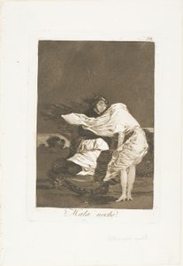 A Bad Night, levy 36 Los Caprichosilta tekijältä Francisco Jose de Goya y Lucientes