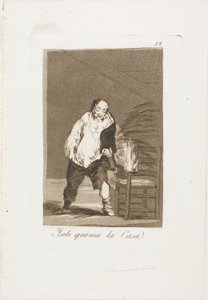 Ja hänen talonsa on tulessa, levy 18 Los Caprichosista tekijältä Francisco Jose de Goya y Lucientes