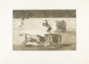 Toinen hänen hulluutensa samassa kehässä, levy 19 The Art of Bullfightingista tekijältä Francisco Jose de Goya y Lucientes