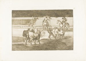 Banderillat sähinkäisten kanssa, lautanen 31 Art of Bullfightingista tekijältä Francisco Jose de Goya y Lucientes
