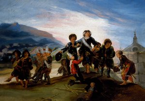 Lapset leikkivät sotilaita vastaan tekijältä Francisco Jose de Goya y Lucientes