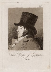 Francisco Goya y Lucientes, maalari, levy yksi Los Caprichosista tekijältä Francisco Jose de Goya y Lucientes