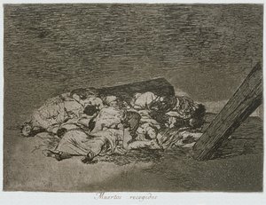 Kuolleiden sato, "The Disasters of War" -levy 63 tekijältä Francisco Jose de Goya y Lucientes
