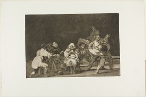 Joka ei pidä sinusta, häpäisee sinua vitsillä, levy 17 Los Proverbiosista tekijältä Francisco Jose de Goya y Lucientes