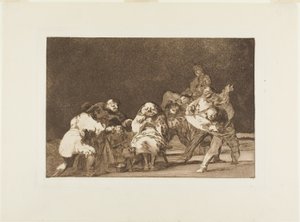 Joka ei pidä sinusta, häpäisee sinua vitsillä, levy 17 Los Proverbiosista tekijältä Francisco Jose de Goya y Lucientes
